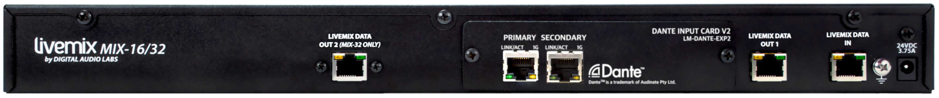 Livemix MIX-32 central mixer distributor for Livemix in-ear monitoring system Audinate Dante image