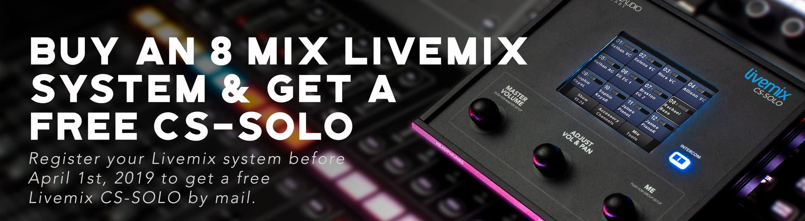 Livemix personal monitor system - free CS-SOLO personal mixer with bundle purchase